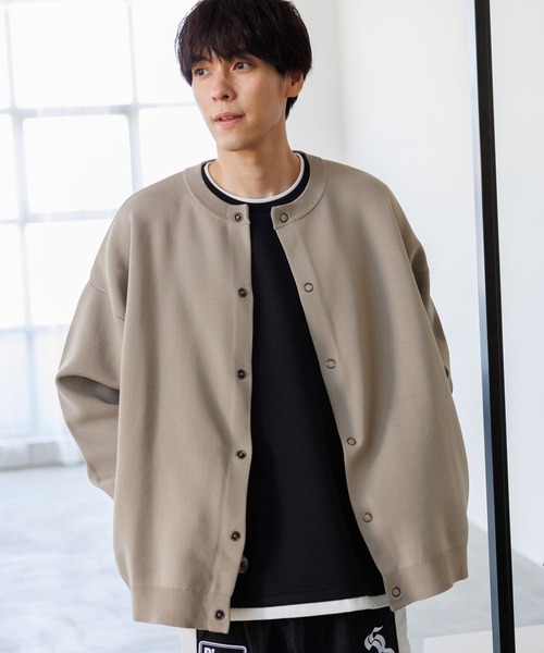 LAKOLE（ラコレ）の「リングドットカーディガン/138993（カーディガン/ボレロ・メンズ・ボルドー/アイボリー/ブラック・LARGE/MEDIUM）」の2枚目の写真