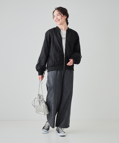 Cutie Blonde（キューティーブロンド）の「重ねチュールで差をつける シアーブルゾン（ブルゾン・レディース・ブラック/ダークブラウン・02/03/04）」の5枚目の写真