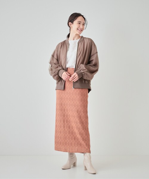 Cutie Blonde（キューティーブロンド）の「重ねチュールで差をつける シアーブルゾン（ブルゾン・レディース・ブラック/ダークブラウン・02/03/04）」の9枚目の写真