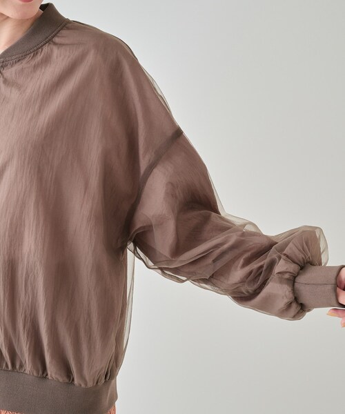 Cutie Blonde（キューティーブロンド）の「重ねチュールで差をつける シアーブルゾン（ブルゾン・レディース・ブラック/ダークブラウン・02/03/04）」の15枚目の写真