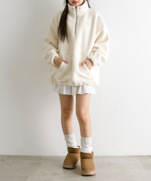 OLIVE des OLIVE（オリーブデオリーブ）の「3段フリルスウェットミニスカート（スカート・レディース・ブラック/オフホワイト/トップグレー・FREE）」の4枚目の写真