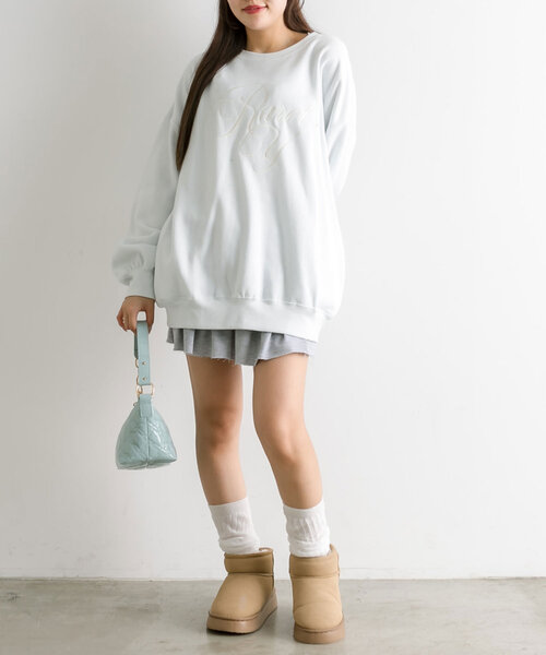 OLIVE des OLIVE（オリーブデオリーブ）の「3段フリルスウェットミニスカート（スカート・レディース・ブラック/オフホワイト/トップグレー・FREE）」の20枚目の写真