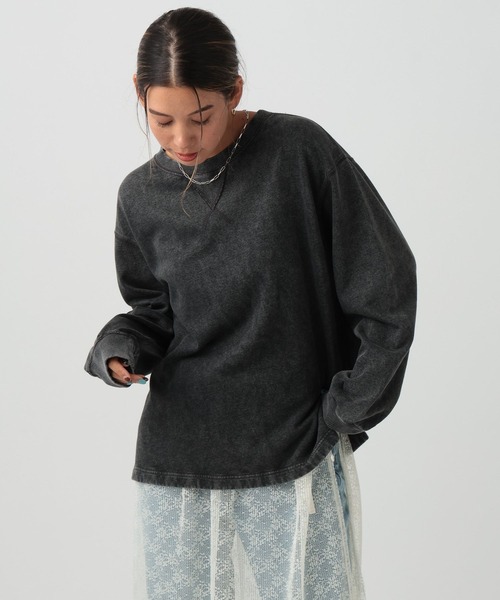 BAYFLOW（ベイフロー）の「SNOWガゼットプルオーバー（Tシャツ/カットソー・レディース・チャコールグレー/杢グレー/パープル・FREE）」の2枚目の写真