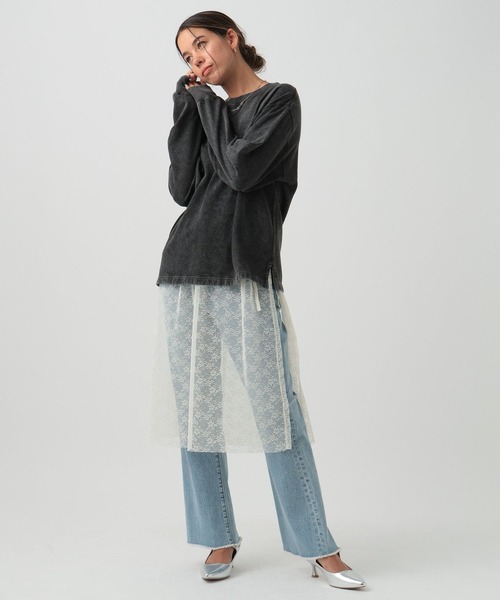 BAYFLOW（ベイフロー）の「SNOWガゼットプルオーバー（Tシャツ/カットソー・レディース・チャコールグレー/杢グレー/パープル・FREE）」の7枚目の写真