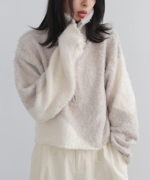 LIAN（リアン）の「ニュアンス柄ハーフジップニット（ニット/セーター