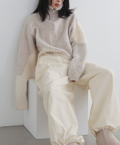 LIAN(リアン)の「【入荷禁止】ニュアンス柄ハーフジップニット(ニット/セーター・レディース・チャコールグレー/ブラック/ベージュ・FREE)」の14枚目の写真