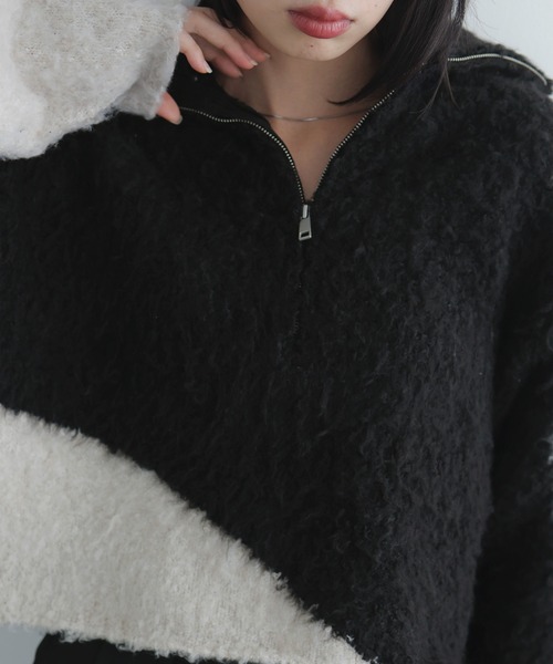 セール】ニュアンス柄ハーフジップニット（ニット/セーター）｜LIAN