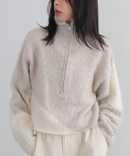 LIAN（リアン）の「ニュアンス柄ハーフジップニット（ニット/セーター