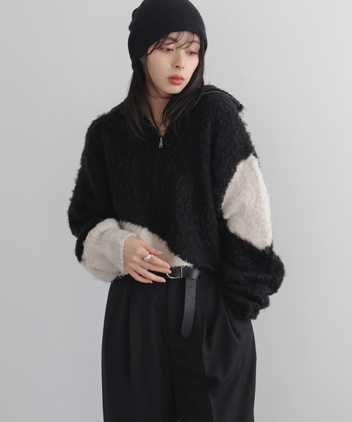 LIAN（リアン）の「ニュアンス柄ハーフジップニット（ニット/セーター