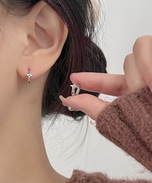 /Bz/クロスアキリングミニフープピアス/ペア(RZ)