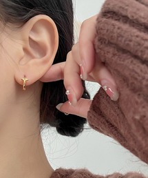 /Bz/クロスアキリングミニフープピアス/ペア(RZ)