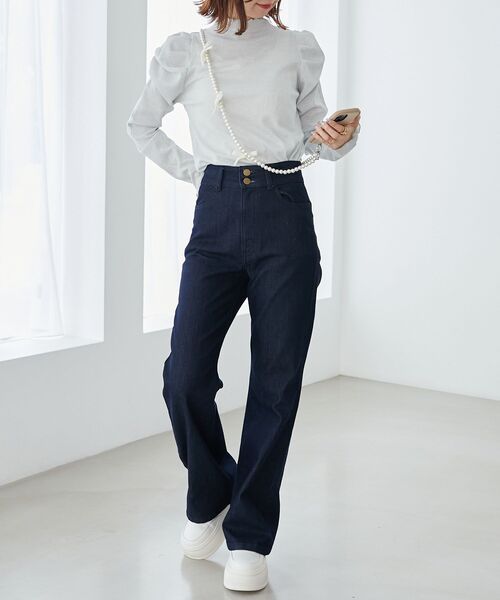 MAJESTIC LEGON(マジェスティックレゴン)の「Ladyライクパワショルトップス(Tシャツ/カットソー・レディース・グレー/ピンク/ブラック/アイボリー/オフホワイト・MEDIUM)」の6枚目の写真