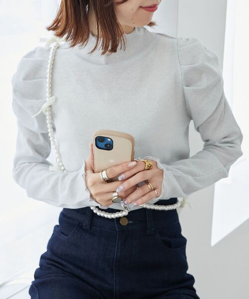 MAJESTIC LEGON(マジェスティックレゴン)の「Ladyライクパワショルトップス(Tシャツ/カットソー・レディース・グレー/ピンク/ブラック/アイボリー/オフホワイト・MEDIUM)」の9枚目の写真