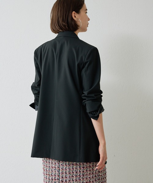 Whim Gazette(ウィムガゼット)の「ストレッチジャケット(テーラードジャケット・レディース・ベージュ/ブラック・FREE)」の9枚目の写真