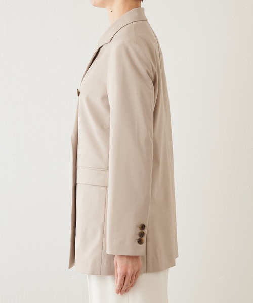 Whim Gazette(ウィムガゼット)の「ストレッチジャケット(テーラードジャケット・レディース・ベージュ/ブラック・FREE)」の13枚目の写真