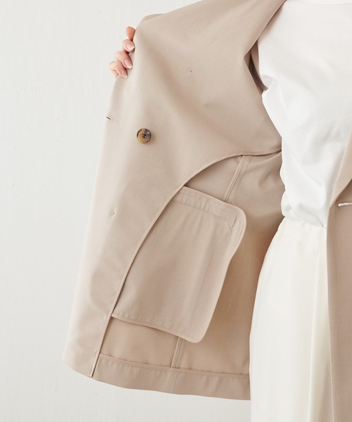 Whim Gazette(ウィムガゼット)の「ストレッチジャケット(テーラードジャケット・レディース・ベージュ/ブラック・FREE)」の19枚目の写真