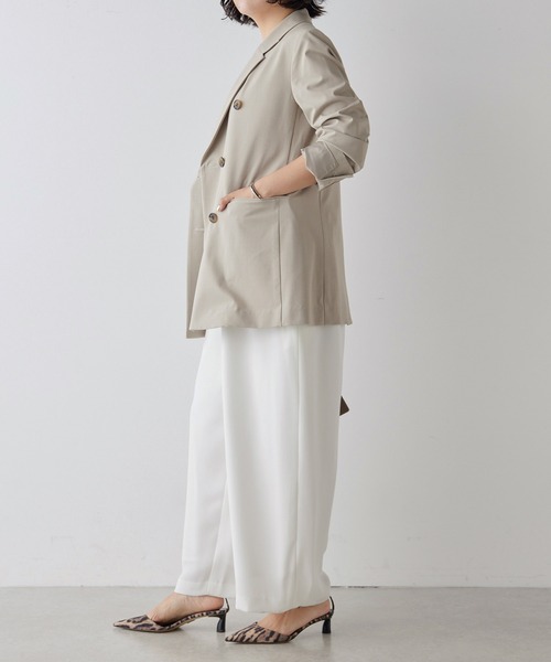 Whim Gazette(ウィムガゼット)の「ストレッチジャケット(テーラードジャケット・レディース・ベージュ/ブラック・FREE)」の22枚目の写真