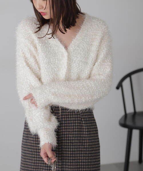 FREE'S MART（フリーズマート）の「◆シャイニーフェザーミックスカーディガン（カーディガン/ボレロ・レディース・ホワイト/ブルー/グレー・FREE）」の20枚目の写真