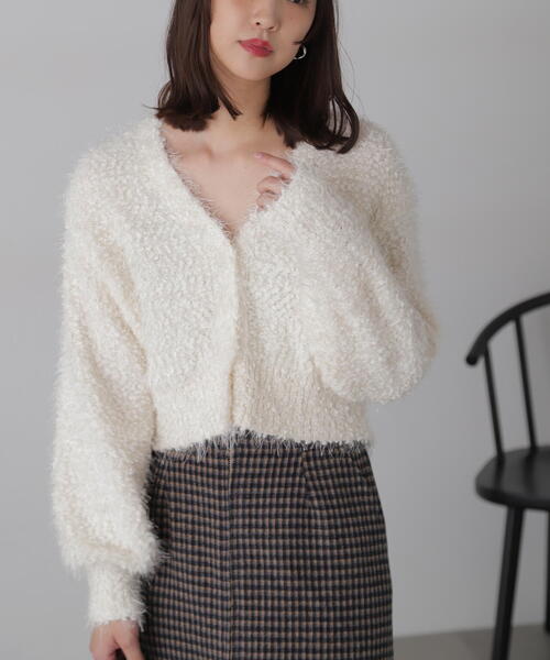 FREE'S MART（フリーズマート）の「◆シャイニーフェザーミックスカーディガン（カーディガン/ボレロ・レディース・ホワイト/ブルー/グレー・FREE）」の21枚目の写真