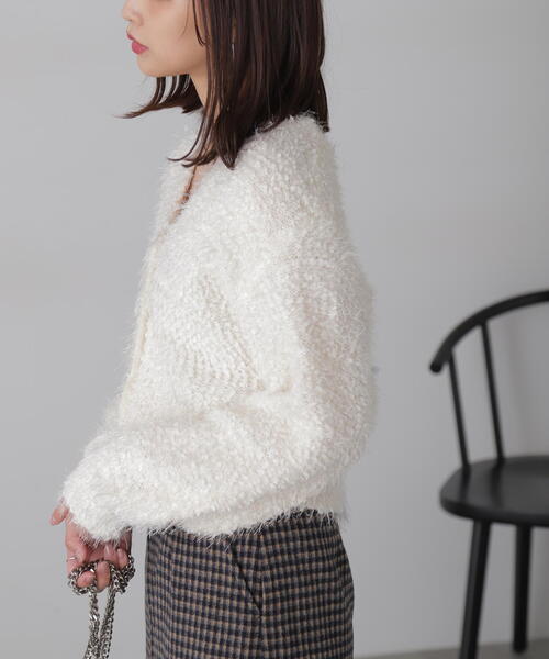 FREE'S MART（フリーズマート）の「◆シャイニーフェザーミックスカーディガン（カーディガン/ボレロ・レディース・ホワイト/ブルー/グレー・FREE）」の22枚目の写真