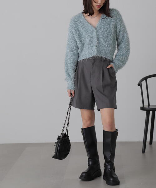 FREE'S MART（フリーズマート）の「◆シャイニーフェザーミックスカーディガン（カーディガン/ボレロ・レディース・ホワイト/ブルー/グレー・FREE）」の4枚目の写真