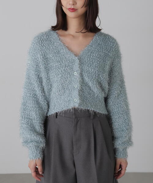 FREE'S MART（フリーズマート）の「◆シャイニーフェザーミックスカーディガン（カーディガン/ボレロ・レディース・ホワイト/ブルー/グレー・FREE）」の7枚目の写真