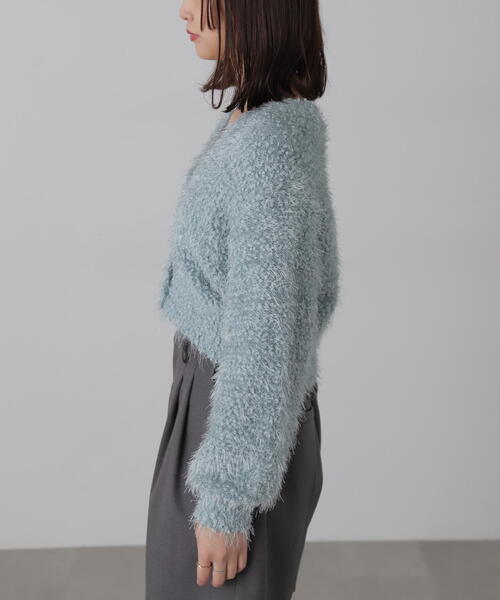 FREE'S MART（フリーズマート）の「◆シャイニーフェザーミックスカーディガン（カーディガン/ボレロ・レディース・ホワイト/ブルー/グレー・FREE）」の8枚目の写真