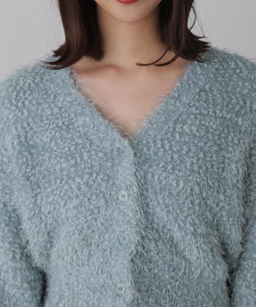 FREE'S MART（フリーズマート）の「◆シャイニーフェザーミックスカーディガン（カーディガン/ボレロ・レディース・ホワイト/ブルー/グレー・FREE）」の10枚目の写真