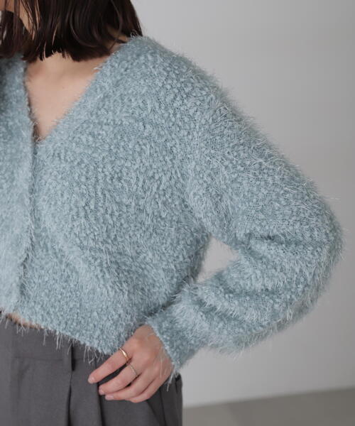 FREE'S MART（フリーズマート）の「◆シャイニーフェザーミックスカーディガン（カーディガン/ボレロ・レディース・ホワイト/ブルー/グレー・FREE）」の11枚目の写真