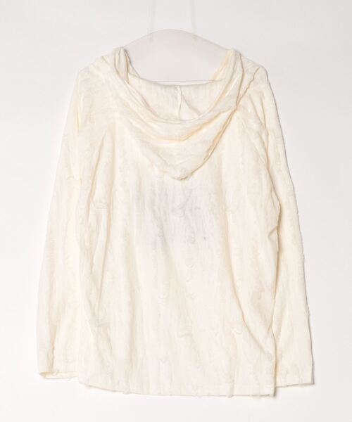 .KOM（ドットコム）の「『.KOM/ドットケーオーエム』スターデザインフードトップス 長袖【Y】【CN】（Tシャツ/カットソー・レディース・ホワイト/ブラック・FREE）」の5枚目の写真