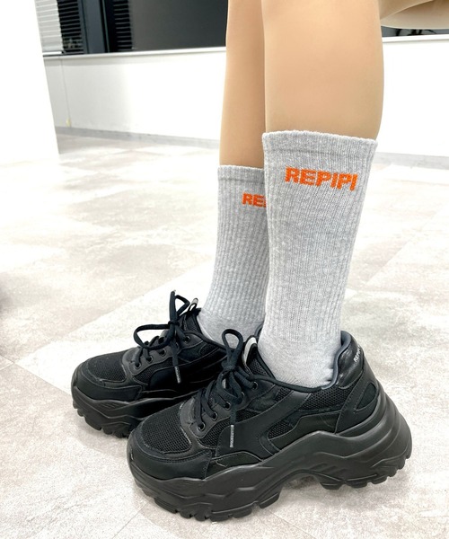 repipi armario（レピピ アルマリオ）の「ミドルRPロゴソックス（ソックス/靴下・キッズ・ブラック/グレー/ホワイト・FREE）」の3枚目の写真