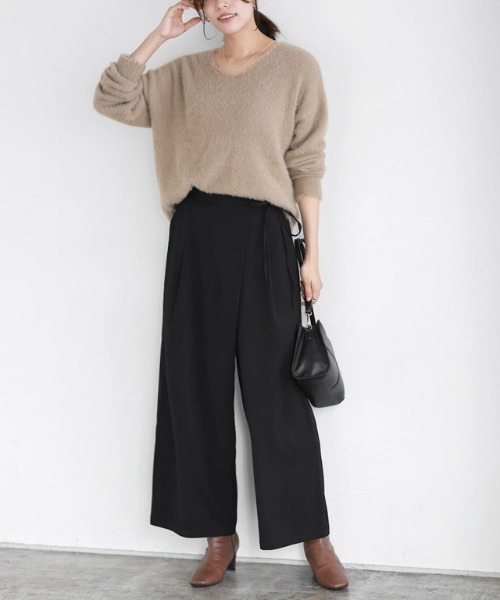 Pierrot(ピエロ)の「ラップワイドパンツ(その他パンツ・レディース・チャコール/ブラック・M)」の13枚目の写真