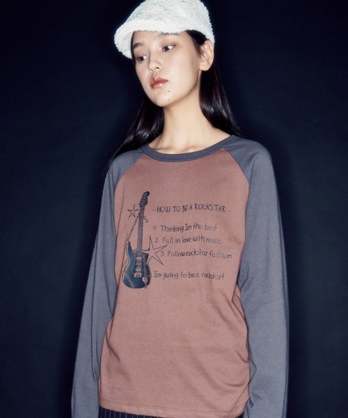 A'GEM/9 × .kom 『runningHIGH/ランニングハイ』 ROCKSTAR RAGLAN LONG SLEEVE TEE/ロックスター ラグラン 長袖カットソー（Tシャツ/カットソー）｜runningHIGH（ランニングハイ）