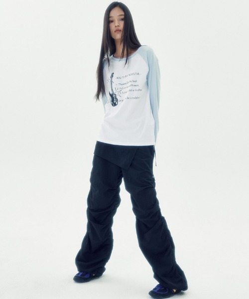 A'GEM/9 × .kom 『runningHIGH/ランニングハイ』 ROCKSTAR RAGLAN LONG SLEEVE TEE/ロックスター ラグラン 長袖カットソー（Tシャツ/カットソー）｜runningHIGH（ランニングハイ）