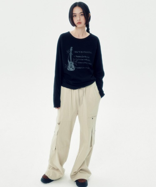 RUNNING HIGH★韓国★人気★ROCKSTAR RAGLAN LONG SLEEVE TEE A'GEM/9 × .kom 『runningHIGH/ランニングハイ』 ROCKSTAR
