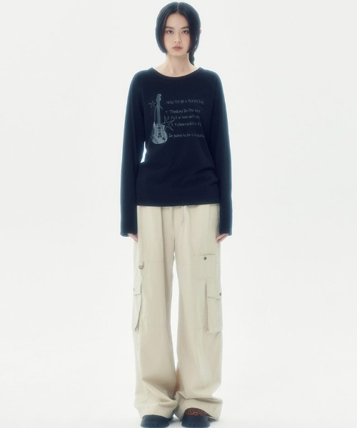 RUNNING HIGH★韓国★LETTERING SLIM L/S TEE 2色 ロンT 長袖 A'GEM/9 × .kom 『runningHIGH/ランニングハイ』 ROCKSTAR
