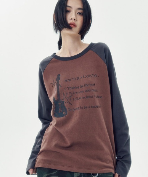 A'GEM/9 × .kom 『runningHIGH/ランニングハイ』 ROCKSTAR RAGLAN LONG SLEEVE TEE/ロックスター ラグラン 長袖カットソー（Tシャツ/カットソー）｜runningHIGH（ランニングハイ）