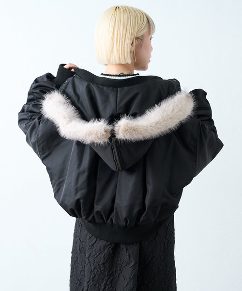 w closet（ダブルクローゼット）の「マルチウェイMA-1（ダウンジャケット/コート・レディース・ブラック/ネイビー/カーキ・FREE）」の9枚目の写真