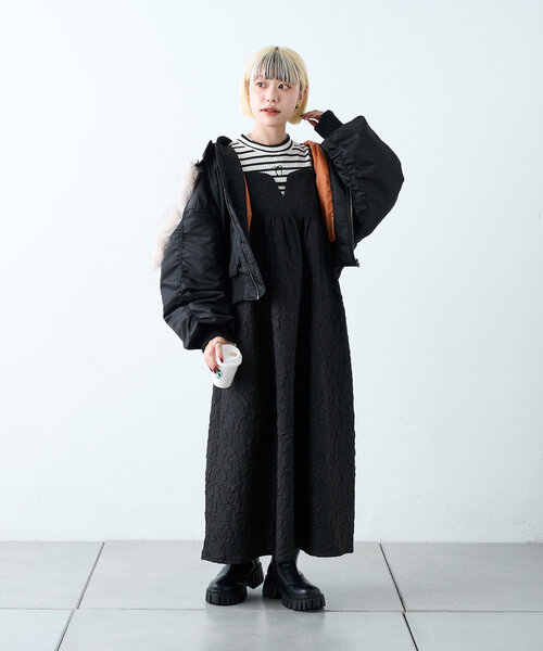 w closet（ダブルクローゼット）の「マルチウェイMA-1（ダウンジャケット/コート・レディース・ブラック/ネイビー/カーキ・FREE）」の11枚目の写真