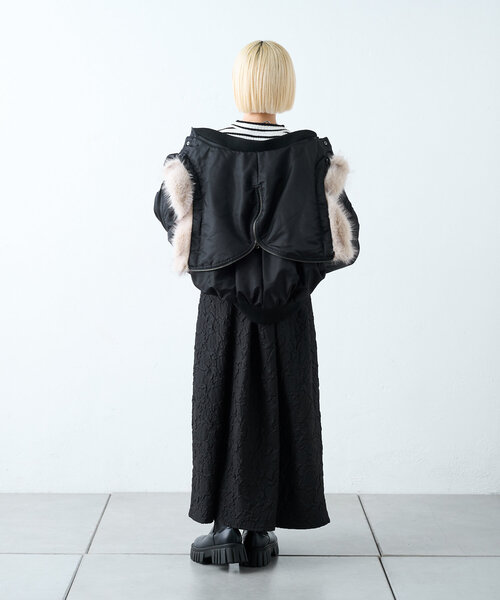 w closet（ダブルクローゼット）の「マルチウェイMA-1（ダウンジャケット/コート・レディース・ブラック/ネイビー/カーキ・FREE）」の14枚目の写真