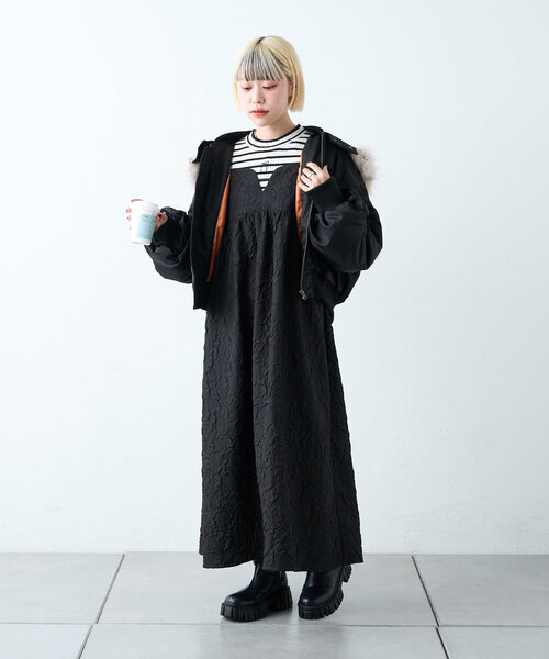 w closet（ダブルクローゼット）の「マルチウェイMA-1（ダウンジャケット/コート・レディース・ブラック/ネイビー/カーキ・FREE）」の16枚目の写真