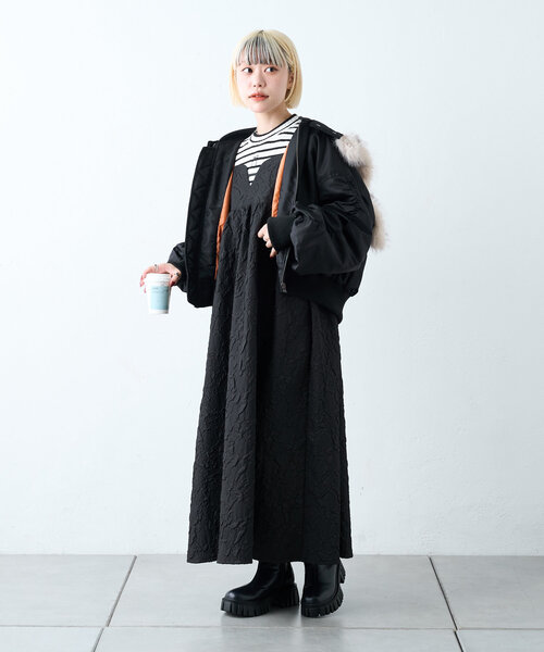 w closet（ダブルクローゼット）の「マルチウェイMA-1（ダウンジャケット/コート・レディース・ブラック/ネイビー/カーキ・FREE）」の17枚目の写真