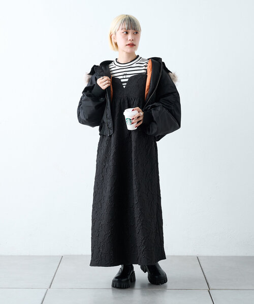 w closet（ダブルクローゼット）の「マルチウェイMA-1（ダウンジャケット/コート・レディース・ブラック/ネイビー/カーキ・FREE）」の18枚目の写真