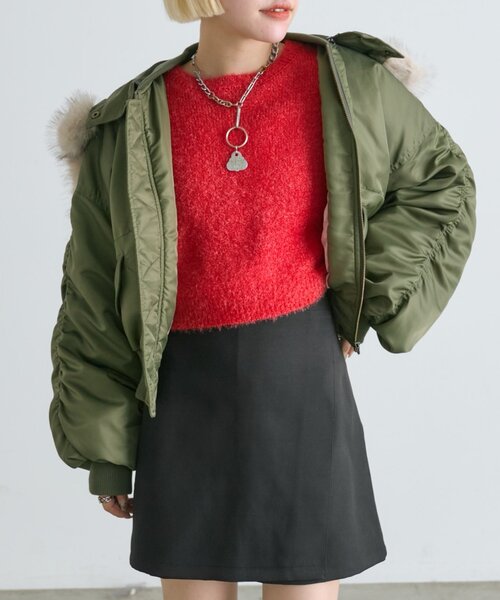 w closet（ダブルクローゼット）の「マルチウェイMA-1（ダウンジャケット/コート・レディース・ブラック/ネイビー/カーキ・FREE）」の20枚目の写真