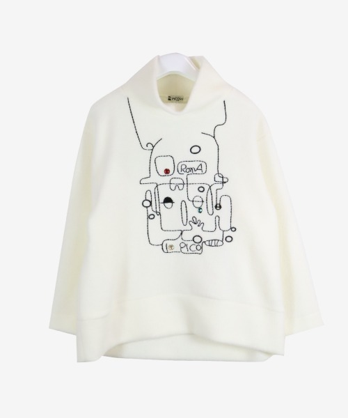STUDIO PICONE(スタジオピッコーネ)の「ウール混長袖プルオーバー(その他トップス・レディース・パープル/ブラック/ライトグレー/ホワイト・M/L/LL)」の2枚目の写真