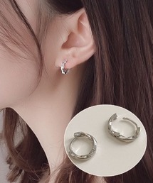 キャッチレスデザインフープピアス