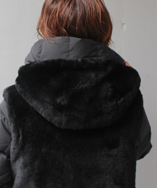 DUNO（デュノ）の「DUNO (デュノ) DEA ムートンダウンコート（ダウンジャケット/コート・レディース・ブラック/ベージュ・40/42/44）」の5枚目の写真