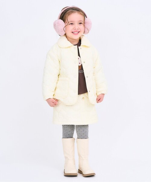 apres les cours（アプレレクール）の「チューリップモチーフドットタイツ（タイツ/ストッキング・キッズ・グレー/アイボリー・90/100/110/120/140）」の3枚目の写真