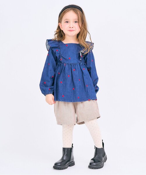 apres les cours（アプレレクール）の「チューリップモチーフドットタイツ（タイツ/ストッキング・キッズ・グレー/アイボリー・90/100/110/120/140）」の6枚目の写真