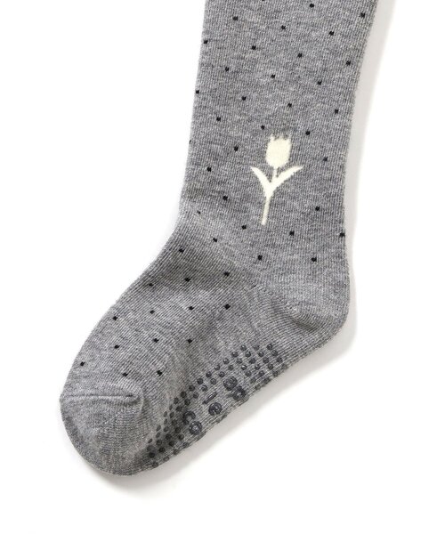 apres les cours（アプレレクール）の「チューリップモチーフドットタイツ（タイツ/ストッキング・キッズ・グレー/アイボリー・90/100/110/120/140）」の11枚目の写真